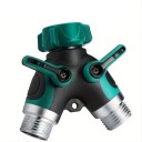 Divisore d'acqua da giardino per rubinetto 2 vie 3/4" 20,7 × 12,1 cm divisore in metallo con valvola per tubi con regolazione del flusso per l'irrigazione 1