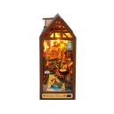 DIY 3D casinha para bonecas 9,2 x 16,1 x 22,5 cm Kit de construção em madeira com luz LED Modelo em miniatura Mobiliário Feito à mão Brinquedo decorativo 2