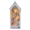 DIY 3D σπιτάκι για κούκλες 10,7 x 16,7 x 25 cm Ξύλινο κιτ κατασκευής με έπιπλα και LED φωτισμό Μινιατούρα μοντέλο Χειροκίνητη συναρμολόγηση Διακόσμηση 2