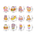 DIY autocolantes de diamante com tema de gatinhos e comida Autocolantes desenhados e adoráveis para crianças Criação em mosaico Decoração de parede 2