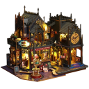 DIY grande casetta per bambole Costruzione in legno con mobili in miniatura Assemblaggio manuale Giocattolo per bambini Decorazione Illuminazione AA 3