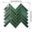 Dlațițe 3D autocolante pentru perete cu model în zigzag 10 buc 30 x 30 cm Plăci verzi rezistente la apă pentru spatele blaturilor de bucătărie 3