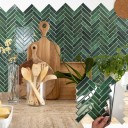 Dlațițe 3D autocolante pentru perete cu model în zigzag 10 buc 30 x 30 cm Plăci verzi rezistente la apă pentru spatele blaturilor de bucătărie 4
