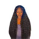 Dlouhá kudrnatá paruka lace front lidské vlasy krajka 33 x 15,2 cm délka 106,7 cm hustota 180 % černá pro každodenní i sváteční styling 3