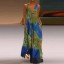 Długa sukienka z wzorem pawia 11