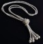 Długi naszyjnik z pereł damski z węzłem D110 4