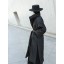 Długi płaszcz zimowy damski w kolorze czarnym 2