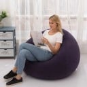 Dmuchany leżak 103 x 60 cm Składane lekkie relaksacyjne siedzenie PVC wzmocniony materiał Zawór przeciwko utracie powietrza 6