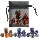 Do gry kostki 7 sztuk i woreczek Mnohostronne RPG kostki z akrylu do Dungeons & Dragons DnD Gier stołowych fantasy 1