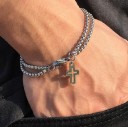 Dobbelt armbånd til mænd med kors 2