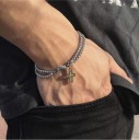 Dobbelt armbånd til mænd med kors 4