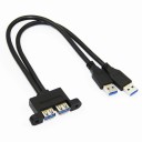 Dobbelt USB 3.0 M/F forlængerkabel 2