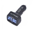 Dobbelt USB-biloplader med display 4