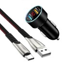 Dobbelt USB-biloplader med kabel K817 1