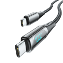 Dobbelt USB C hurtigopladerkabel 100W 1m 5A nylonflettet LED-display 20V QC 4.0 hurtig dataoverførsel 480Mbps digital indikator 3