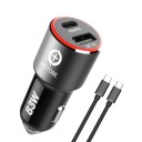 Dobbelt USB hurtig biloplader 2