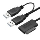 Dobbelt USB til 13-bens SATA M/M-forbindelseskabel 4