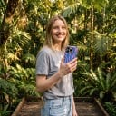 Dobbeltlags etui til iPhone 17 Pro Max Mønster af bølgende linjer Blå og lyserød Slagfast og ridsefrit Til daglig brug 1