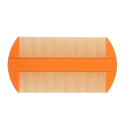 Dobbeltsidet lusekam Orange luse- og lusekam Kam til at fjerne lus og æg 10,6 x 5,4 cm Hårtilbehør 2
