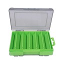 Dobbeltsidet opbevaringsboks til fiskekroge og madding 14 x 10,5 x 3 cm Kompakt, bærbar boks med rum Organizer til fisketilbehør Solid plastboks til fiskeudstyr 4