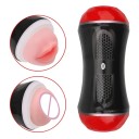 Dobbeltsidet vagina- og mund-masturbator med realistisk indre tekstur i et hårdt etui 17x6,5 cm, diskret emballage 3