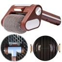 Dobíjecí elektrický čistič grilu s vyměnitelnou hlavou, rotační váleček z nerezové oceli, LED světlo, USB nabíjení, 26 x 12,5 x 9 cm, hnědý 2