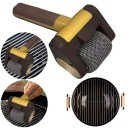 Dobíjecí elektrický čistič grilu s vyměnitelnou hlavou, rotační váleček z nerezové oceli, LED světlo, USB nabíjení, 26 x 12,5 x 9 cm, hnědý 3