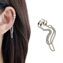 Doble arete con cadena para cartílago estilo punk moderno para mujeres apariencia hip-hop joyería de moda para fiesta Navidad boda cumpleaños 4