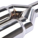 Doble tubo de escape curvado 63 mm entrada 76 mm salida Acero inoxidable universal para tuning de automóviles 4