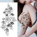 Dočasné vodotěsné tetování 9,6 x 19 cm Jemný květinový vzor Dámská tělová ozdoba Nalepovací tetování na kůži Elegantní design provedení 15 2