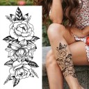 Dočasné vodotěsné tetování 9,6 x 19 cm Jemný květinový vzor Dámská tělová ozdoba Nalepovací tetování na kůži Elegantní design provedení 2 2