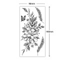 Dočasné vodotěsné tetování 9,6 x 19 cm Jemný květinový vzor Romantické nalepovací tetování Elegantní tělová ozdoba Snadná aplikace provedení 2 2