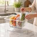 Δοχείο sous vide 11 l με καπάκι και ανοξείδωτο πλέγμα Αφαιρούμενες διαχωριστικές διαφάνειες Ανοξείδωτο 304 και πολυκαρβονικό Διαφανές Αξεσουάρ 11