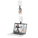 Dodatkowa lampa LED z klipsem do telefonu komórkowego 2000 mAh 3 tryby oświetlenia Regulowana jasność USB-C Micro USB Makijaż Wideo Selfie Lampa 2