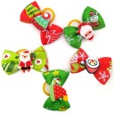 Dog Hair Ties with Christmas Bow 10 pcs 1