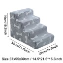 Dog Steps 4 Steps 37 x 55 x 39 cm Soft Cover Grey with Bone Print for Bed Sofa and Pets 3