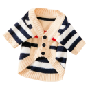 Dog Sweater 5.5–7.5 kg Size XL 50 cm Chest 38 cm Length Warm Knitted Outfit with Colourful Stripes and Three-Button Fastening for Small Dogs 1