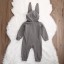 Dojčenský overal s zajačími ušami - Šedý 5