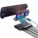 Dokovací stanice s ventilátory pro herní konzole s výstupem HDMI 4K 60 Hz a nastavitelným úhlem v šedé barvě pro Steam Deck a ROG Ally 1