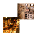 Dollhouse 11 x 18 x 23 cm DIY 3D Wooden Construction Kit with LED Light and Furniture Miniature House Decoration Hand Assembly 2