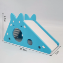 Domeček pro křečka 18,3 x 7 x 9,7 cm Barevný plastový domek s klouzačkou a schůdky Hračky pro hlodavce Doplňky do klece Zábava pro křečky 2