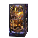 Domek dla lalek 11,5 x 18 x 24,5 cm DIY 3D Drewniany model z oświetleniem LED Miniaturowy zestaw mebli Domek ręcznie robiony Dekoracja 3