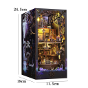 Domek dla lalek 11,5 x 18 x 24,5 cm DIY 3D Drewniany model z oświetleniem LED Miniaturowy zestaw mebli Domek ręcznie robiony Dekoracja 4