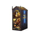 Domek dla lalek 11,5 x 19 x 26,8 cm Drewniany zestaw konstrukcyjny 3D z oświetleniem LED i meblami DIY Miniaturowy domek do samodzielnego montażu Dekoracja 3