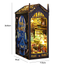 Domek dla lalek 11,5 x 19 x 26,8 cm Drewniany zestaw konstrukcyjny 3D z oświetleniem LED i meblami DIY Miniaturowy domek do samodzielnego montażu Dekoracja 4