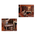 Domek dla lalek 11 x 18 x 24 cm DIY 3D Drewniany zestaw konstrukcyjny z oświetleniem LED Meble do tworzenia miniaturowych modeli Montaż ręczny 3