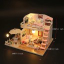 Domek dla lalek 19 x 15 x 13 cm Mini zestaw budowlany bez pokrywy z oświetleniem LED Meble i instrukcja Kreatywna dekoracja DIY wnętrza 2