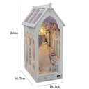 Domek dla lalek 3D DIY 10,7 x 16,7 x 25 cm Drewniany zestaw konstrukcyjny z meblami i oświetleniem LED Miniaturowy model do samodzielnego montażu Dekoracja 3