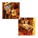 Domek dla lalek 3D DIY 10 x 18 x 24 cm Drewniany zestaw konstrukcyjny z oświetleniem LED i meblami Miniaturowy model Ręcznie robiony Kreatywna dekoracja 2