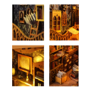Domek dla lalek 3D DIY 11 x 18,5 x 27,5 cm Drewniany zestaw konstrukcyjny z oświetleniem LED i meblami Miniaturowy model do samodzielnego montażu Dekoracja 2